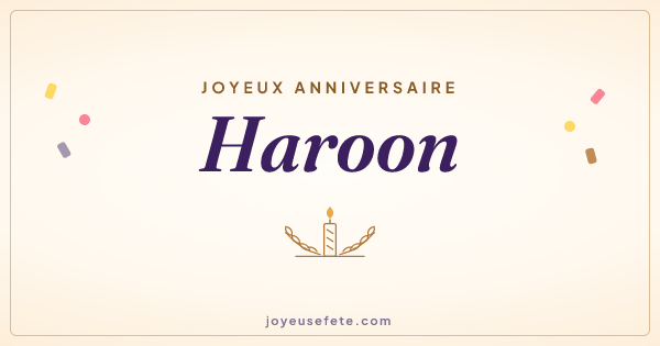 Image « Joyeux anniversaire Haroon » au format large