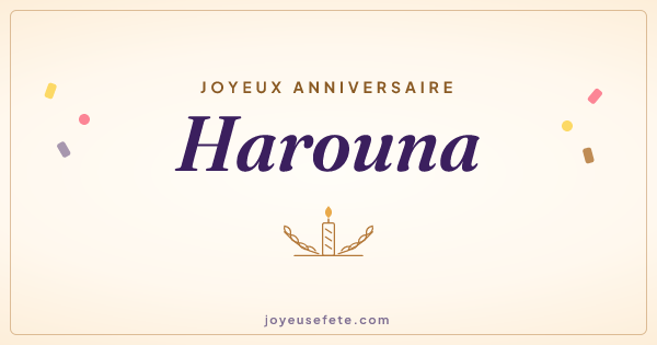 Image « Joyeux anniversaire Harouna » au format large