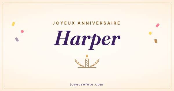 Image « Joyeux anniversaire Harper » au format large