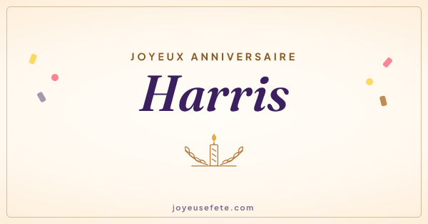 Image « Joyeux anniversaire Harris » au format large
