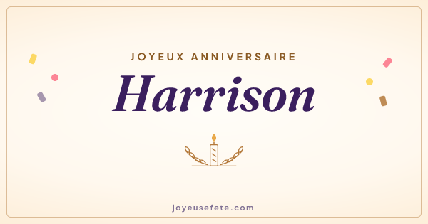 Image « Joyeux anniversaire Harrison » au format large