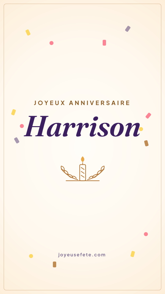 Image « Joyeux anniversaire Harrison » au format story