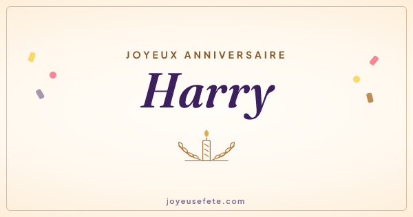 Image « Joyeux anniversaire Harry » au format large