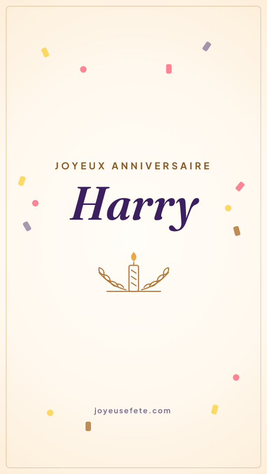 Image « Joyeux anniversaire Harry » au format story