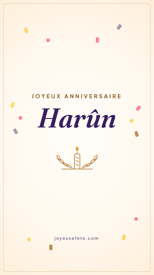 Image « Joyeux anniversaire Harûn » au format story