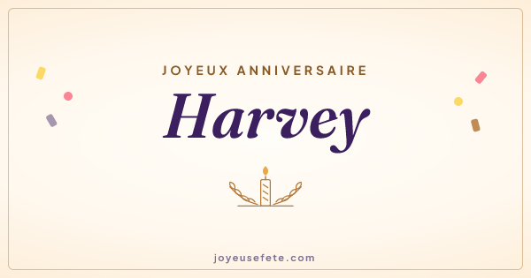 Image « Joyeux anniversaire Harvey » au format large