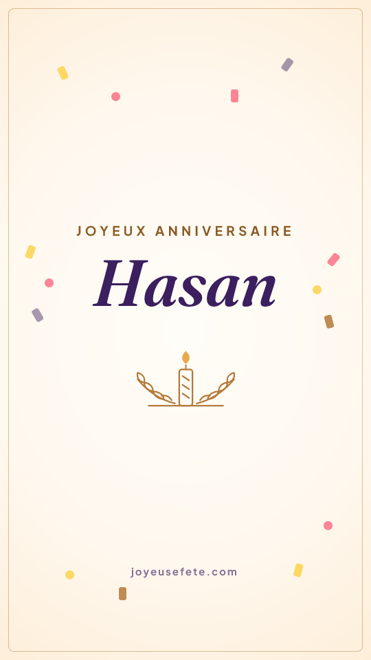 Image « Joyeux anniversaire Hasan » au format story
