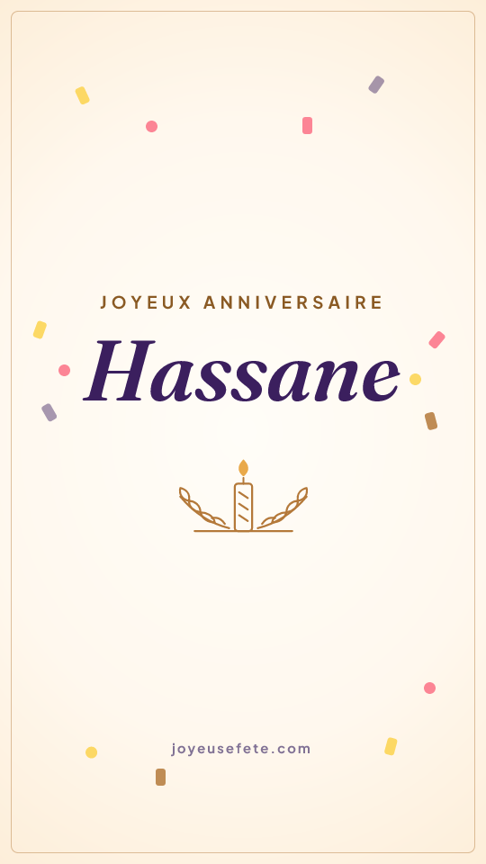 Image « Joyeux anniversaire Hassane » au format story