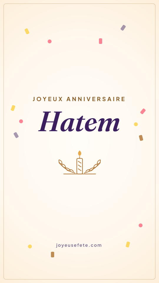 Image « Joyeux anniversaire Hatem » au format story