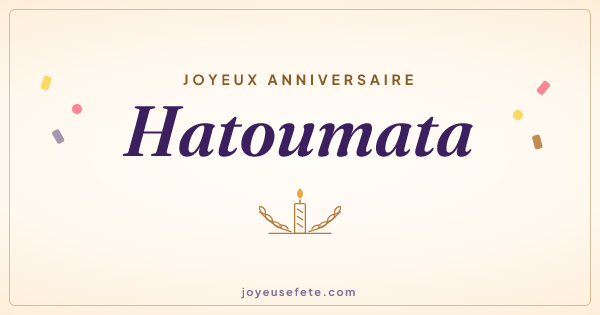 Image « Joyeux anniversaire Hatoumata » au format large