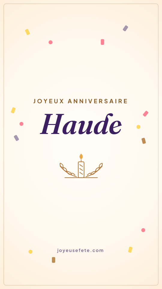 Image « Joyeux anniversaire Haude » au format story