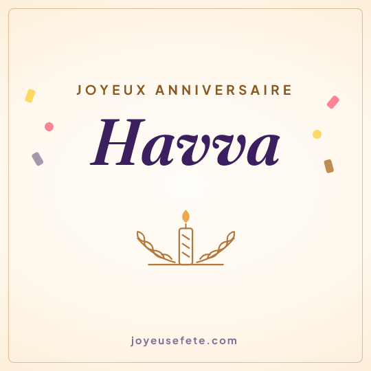 Image carrée « Joyeux anniversaire Havva » pour WhatsApp