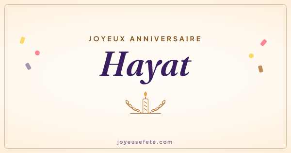Image « Joyeux anniversaire Hayat » au format large