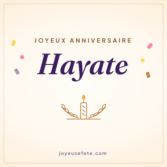 Image carrée « Joyeux anniversaire Hayate » pour WhatsApp