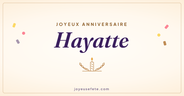 Image « Joyeux anniversaire Hayatte » au format large