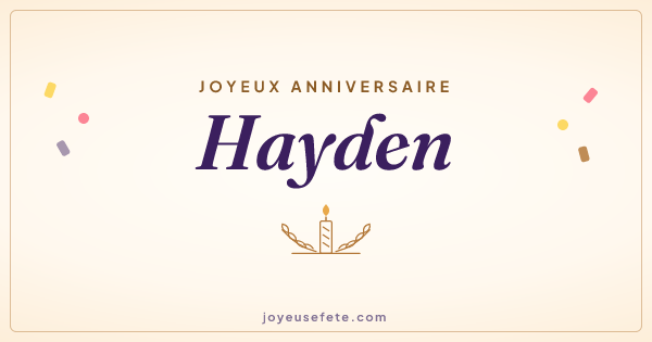 Image « Joyeux anniversaire Hayden » au format large
