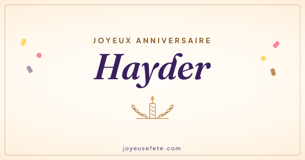 Image « Joyeux anniversaire Hayder » au format large