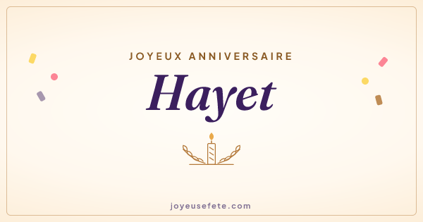 Image « Joyeux anniversaire Hayet » au format large