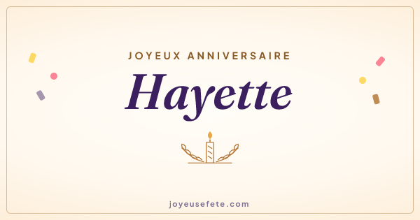 Image « Joyeux anniversaire Hayette » au format large