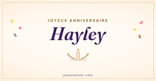 Image « Joyeux anniversaire Hayley » au format large