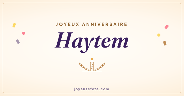 Image « Joyeux anniversaire Haytem » au format large