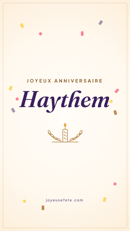 Image « Joyeux anniversaire Haythem » au format story