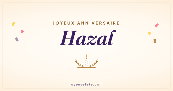 Image « Joyeux anniversaire Hazal » au format large