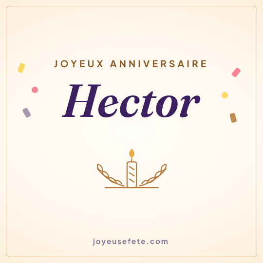 Image carrée « Joyeux anniversaire Hector » pour WhatsApp