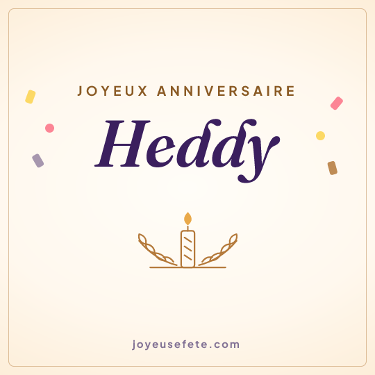 Image carrée « Joyeux anniversaire Heddy » pour WhatsApp