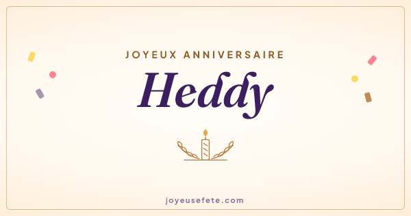 Image « Joyeux anniversaire Heddy » au format large