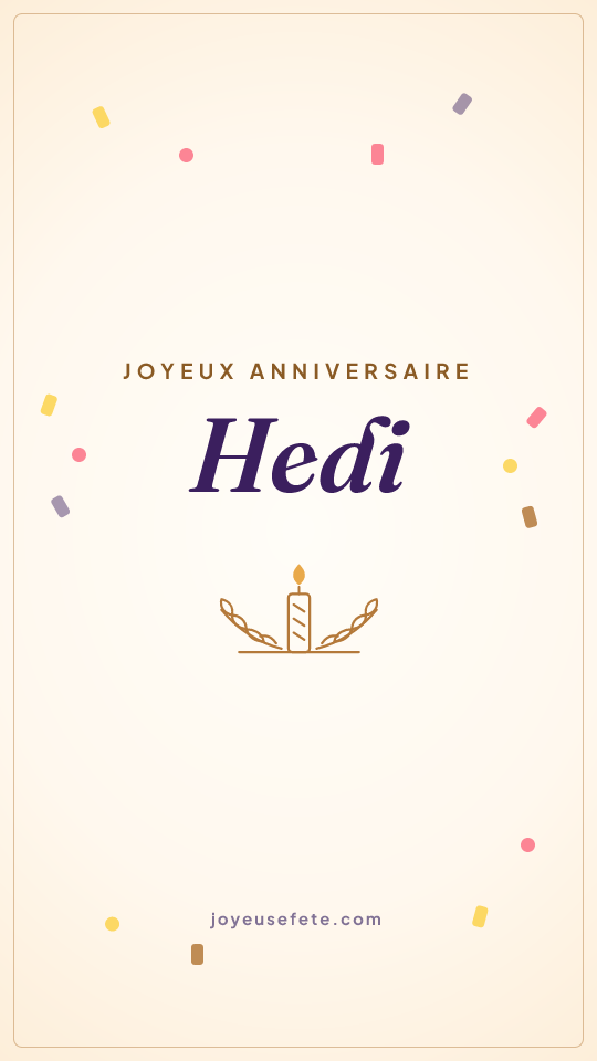 Image « Joyeux anniversaire Hedi » au format story