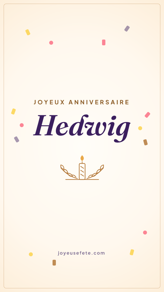 Image « Joyeux anniversaire Hedwig » au format story