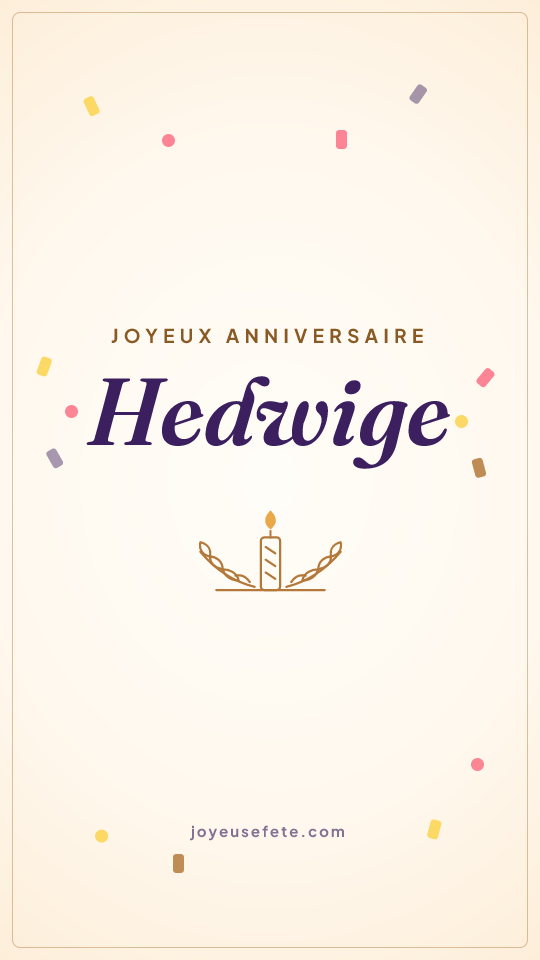 Image « Joyeux anniversaire Hedwige » au format story