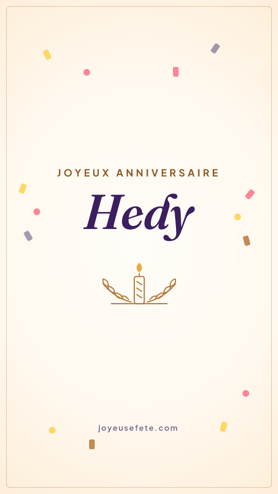 Image « Joyeux anniversaire Hedy » au format story