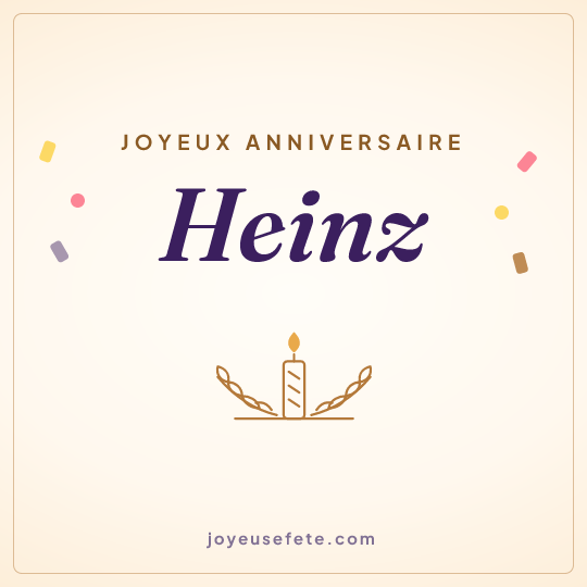 Image carrée « Joyeux anniversaire Heinz » pour WhatsApp