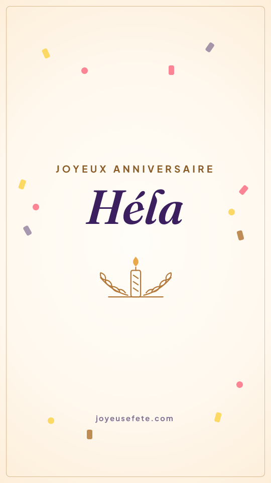 Image « Joyeux anniversaire Héla » au format story