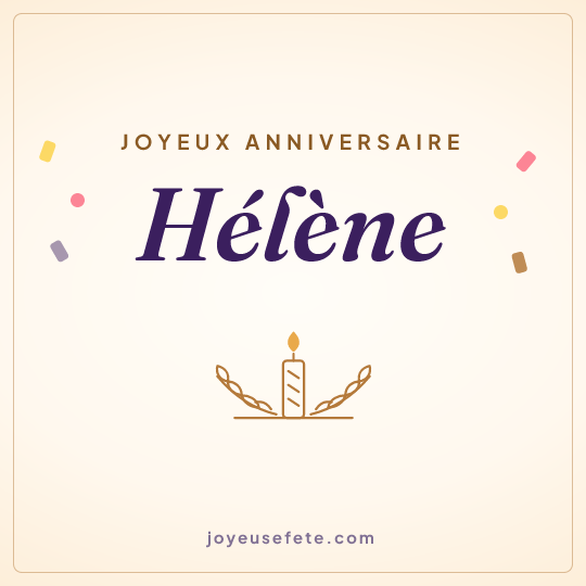 Image carrée « Joyeux anniversaire Hélène » pour WhatsApp