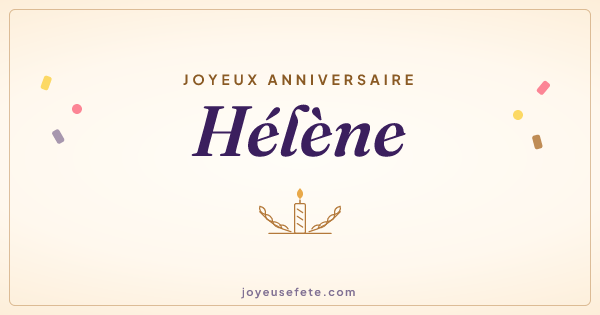Image « Joyeux anniversaire Hélène » au format large