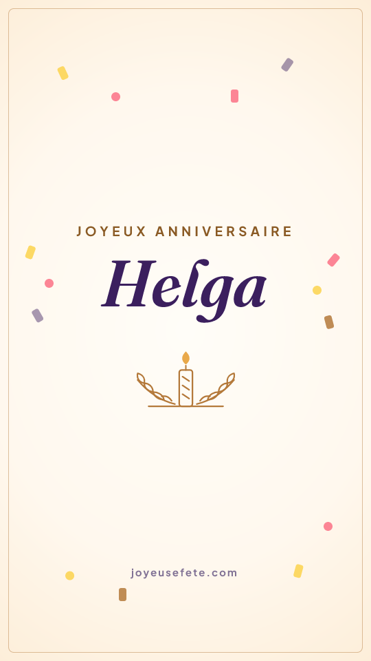 Image « Joyeux anniversaire Helga » au format story