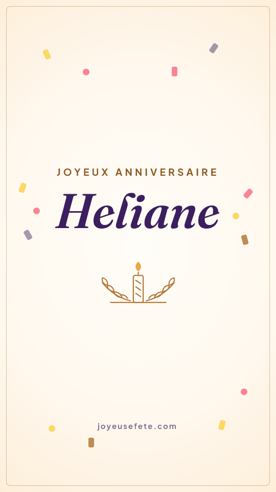 Image « Joyeux anniversaire Heliane » au format story