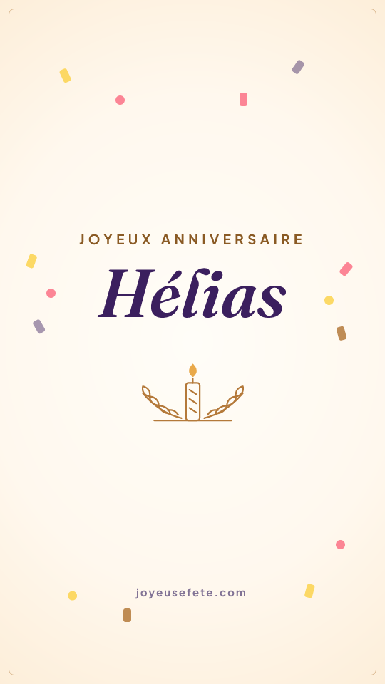 Image « Joyeux anniversaire Hélias » au format story