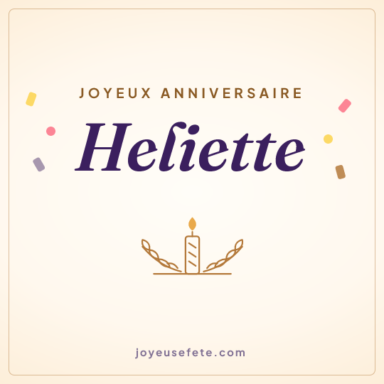 Image carrée « Joyeux anniversaire Heliette » pour WhatsApp