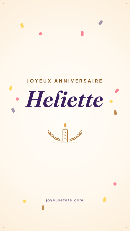 Image « Joyeux anniversaire Heliette » au format story