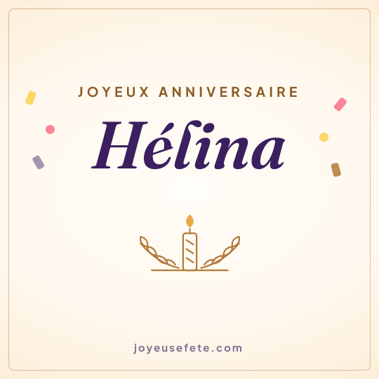 Image carrée « Joyeux anniversaire Hélina » pour WhatsApp