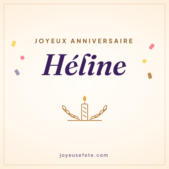 Image carrée « Joyeux anniversaire Héline » pour WhatsApp