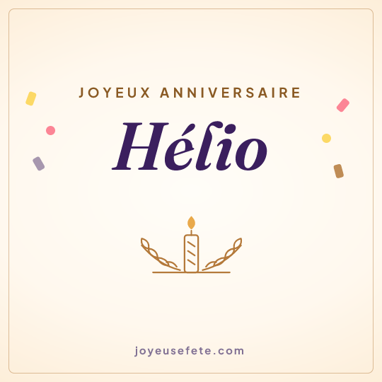 Image carrée « Joyeux anniversaire Hélio » pour WhatsApp