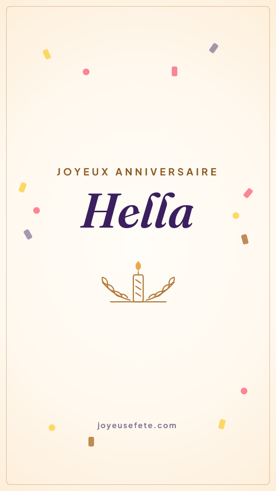 Image « Joyeux anniversaire Hella » au format story