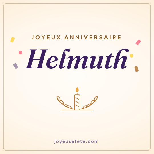 Image carrée « Joyeux anniversaire Helmuth » pour WhatsApp