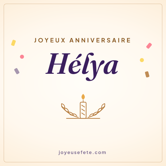 Image carrée « Joyeux anniversaire Hélya » pour WhatsApp