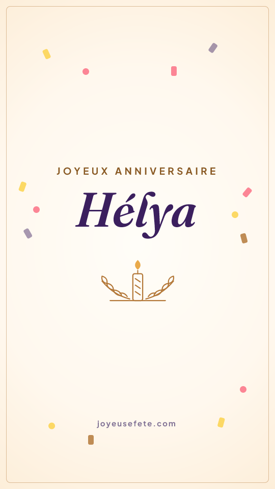 Image « Joyeux anniversaire Hélya » au format story